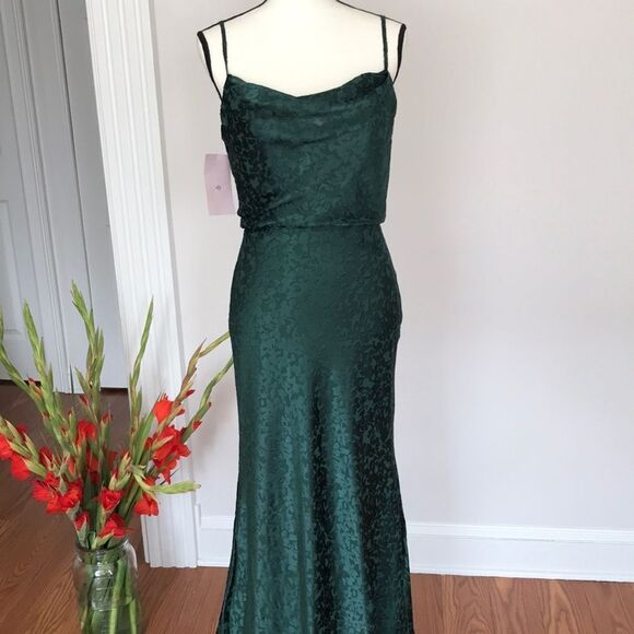 BHLDN x Jenny Yoo Dahlia Gemma Emerald Dress size 4 - Picture 6 of 16
